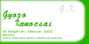 gyozo kamocsai business card
